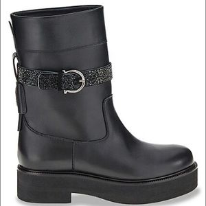 Salvatore Ferragamo Leather Embellished Boots